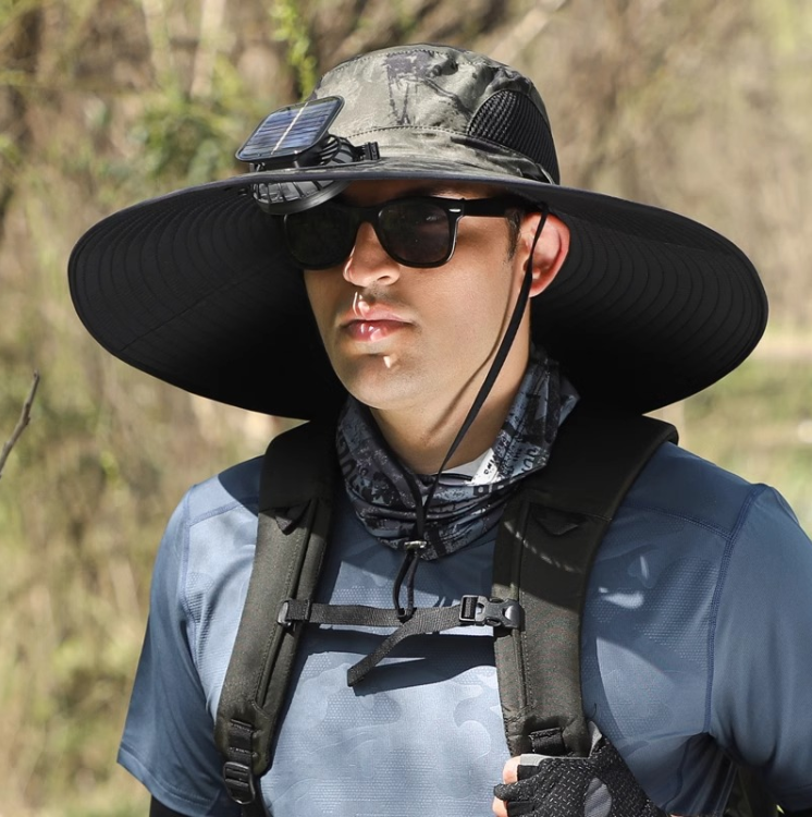 挖到寶了!釣魚登山戴這個太陽能戶外風扇帽太實用啦!